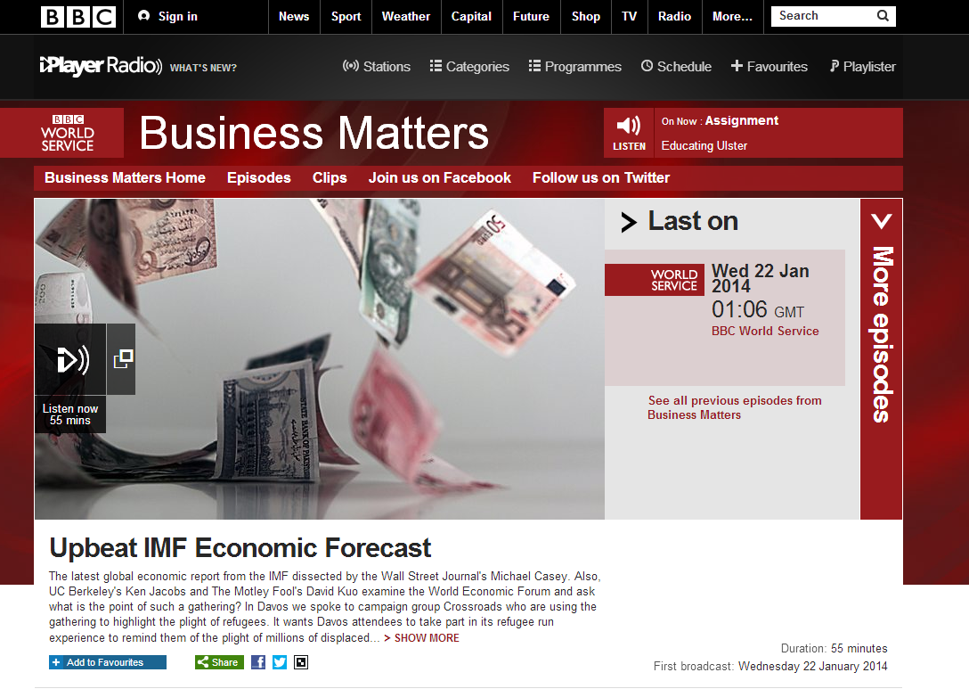 BBC Business Matters, January 2014