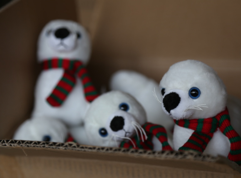 Baby seal toys bring smiles to trafficked women