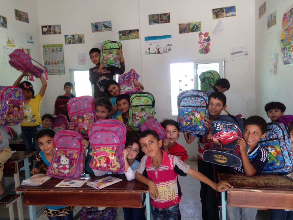 Backpacks and stationery from our summer Syrian appeal helped welcome Syrian refugee children in Jordan to school, many of whom have missed months or years of their education because of the conflict.