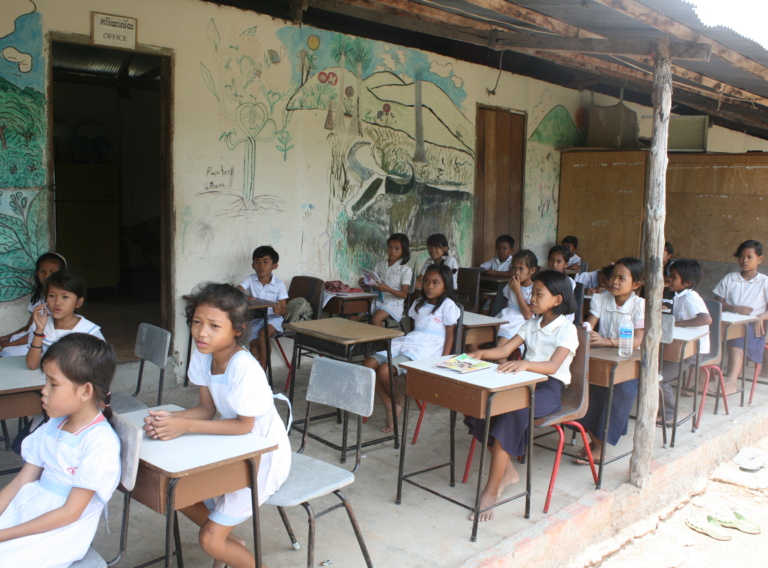 Cambodia: School under a tree